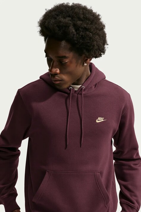 Nike Sportswear Bluza z kapturem męska z bawełną Club bordowa FN3859.652