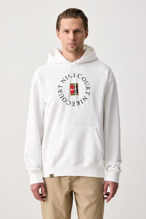Nike Sportswear Bluza sportowa męska z bawełną NikeCourt Heritage Dri-FIT biała HM6759.100