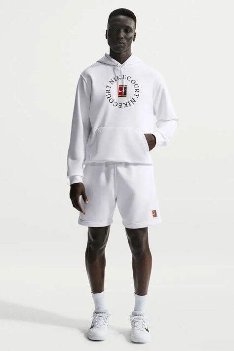 Nike Sportswear Bluza sportowa męska z bawełną NikeCourt Heritage Dri-FIT biała HM6759.100