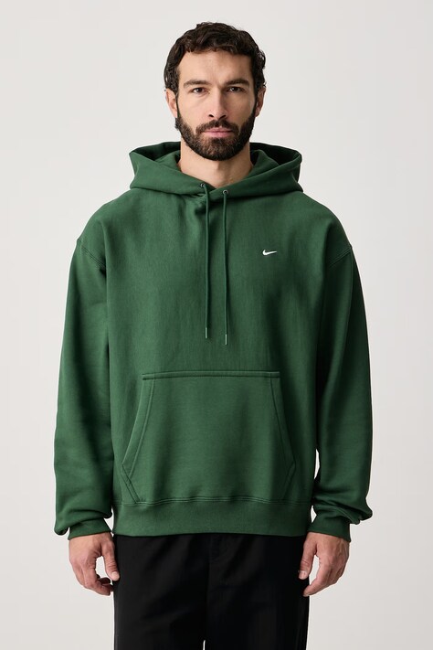 Nike Sportswear Bluza z kapturem męska z bawełną Solo Swoosh zielona HV1082.323