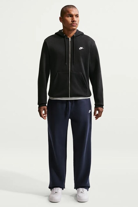 Nike Sportswear Bluza rozpinana z kapturem damska z bawełną Club czarna FN3861.010