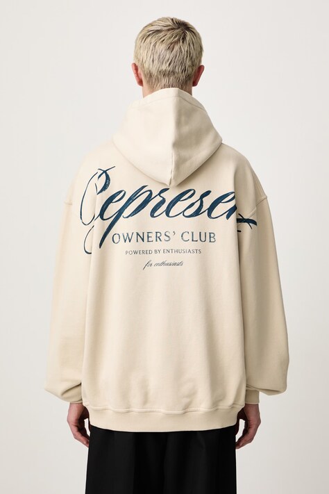 Represent Bluza z kapturem bawełniana męska beżowa OCM41200