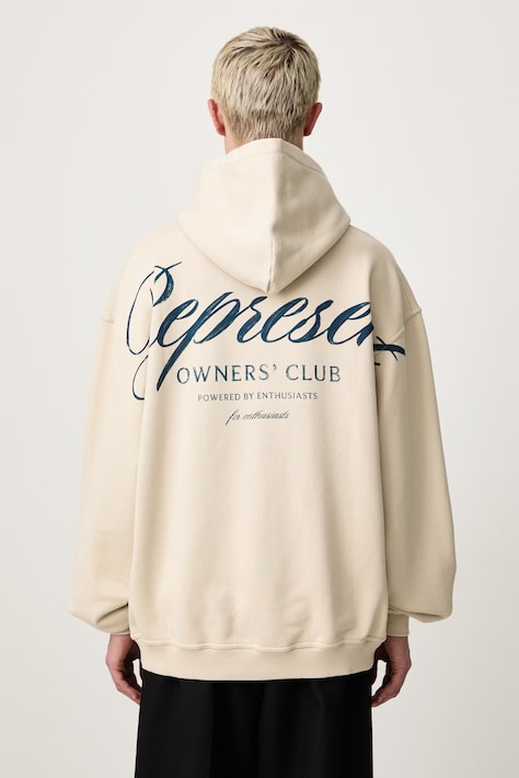 Represent Bluza z kapturem bawełniana męska beżowa OCM41200