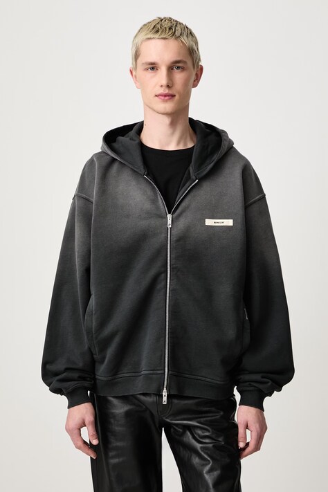 Represent Bluza rozpinana z kapturem bawełniana męska szara MLM101160