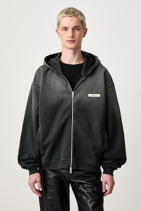 Represent Bluza rozpinana z kapturem bawełniana męska szara MLM101160