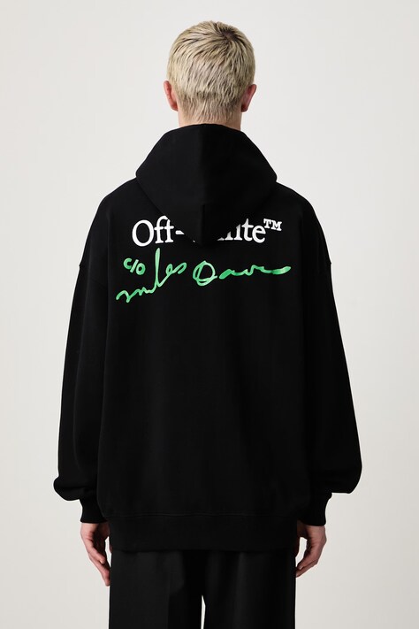 Off-White League Skate кофта с капюшоном из хлопка для мужчин чёрная 44MBB085W26F004001