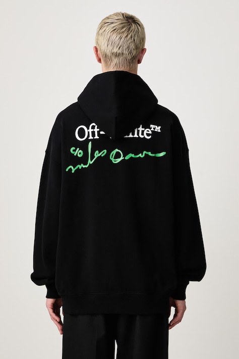 Off-White League Skate кофта с капюшоном из хлопка для мужчин чёрная 44MBB085W26F004001
