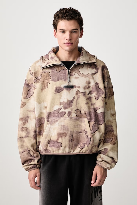 Represent Bluza z kapturem bawełniana męska beżowa MLM100997