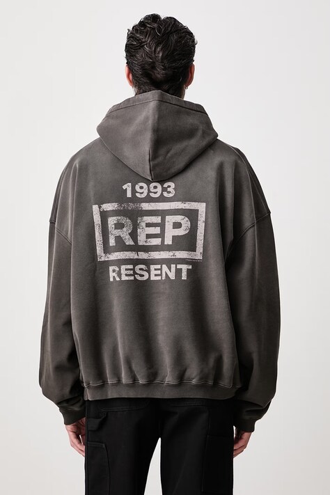 Represent Bluza z kapturem bawełniana męska szara MLM100902