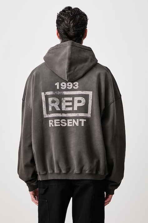Represent Bluza z kapturem bawełniana męska szara MLM100902