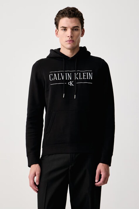 Calvin Klein Jeans Bluza z kapturem męska z bawełną czarna LV04RH238G