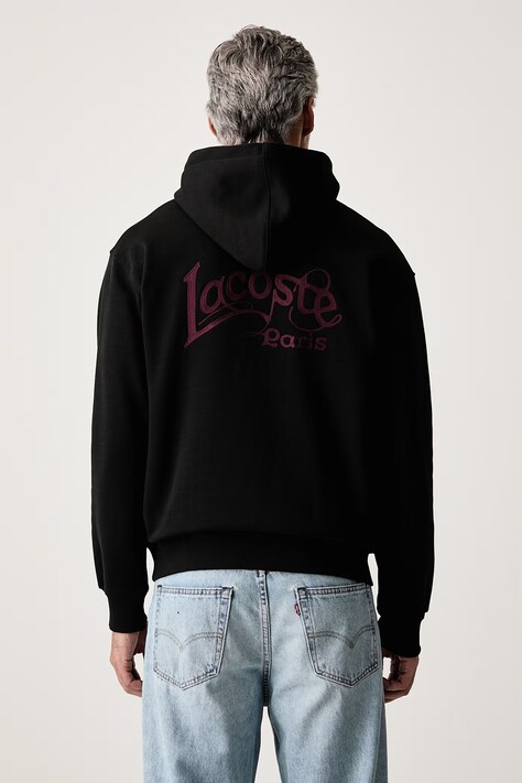 Lacoste Bluza z kapturem męska bawełniana czarna SH9987
