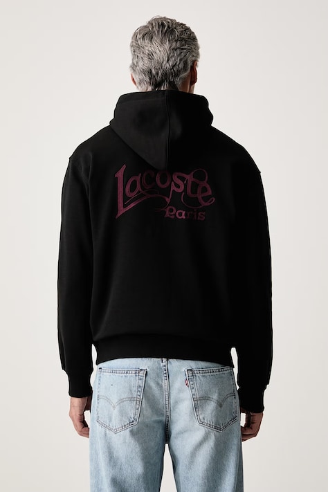 Lacoste Bluza z kapturem męska bawełniana czarna SH9987