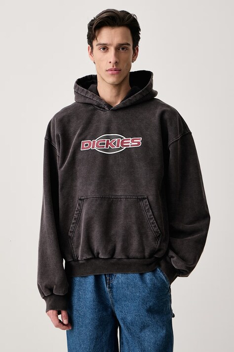 Dickies Bluza z kapturem męska z bawełną szara DK0A8E4ZBLK1