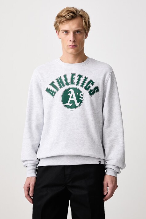 47 brand Bluza męska z bawełną MLB Oakland Athletics szara 15126227