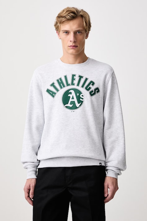 47 brand Bluza męska z bawełną MLB Oakland Athletics szara 15126227