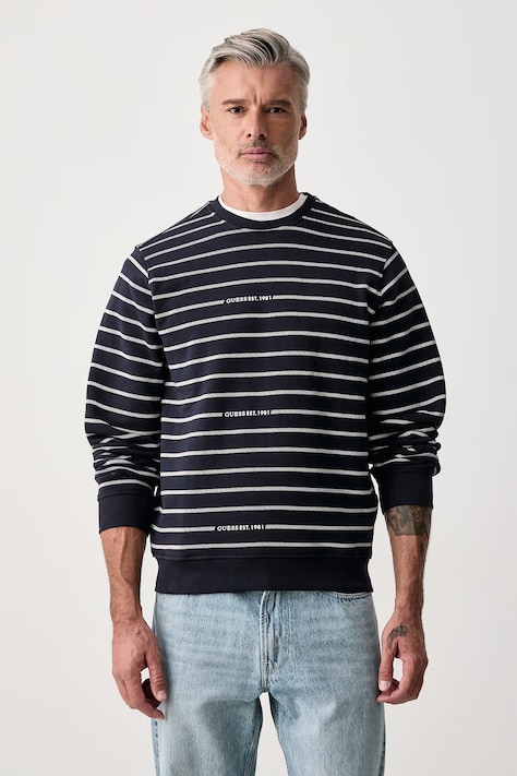 Guess Felpa da uomo in cotone blu navy M6BQ26 K6170