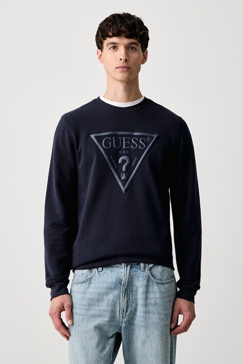 Guess Bluza męska z bawełną granatowa M6YQ37 K4103