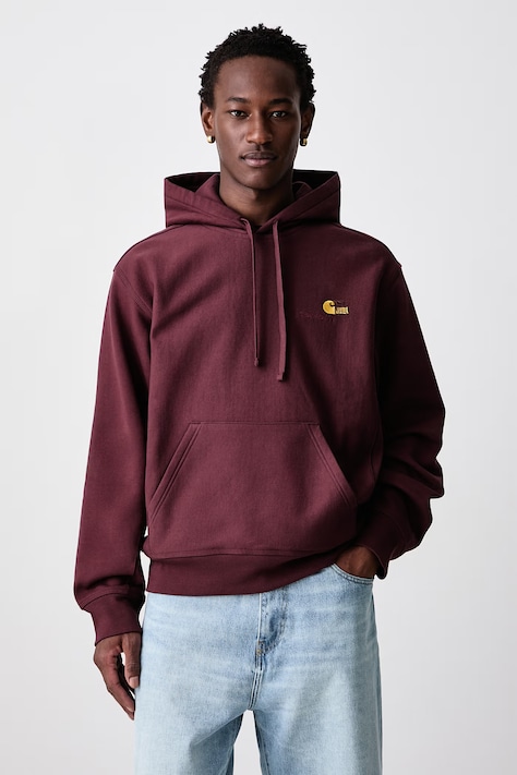 Carhartt WIP American Script hoodie with cotton Men's maroon I028279.826XX
