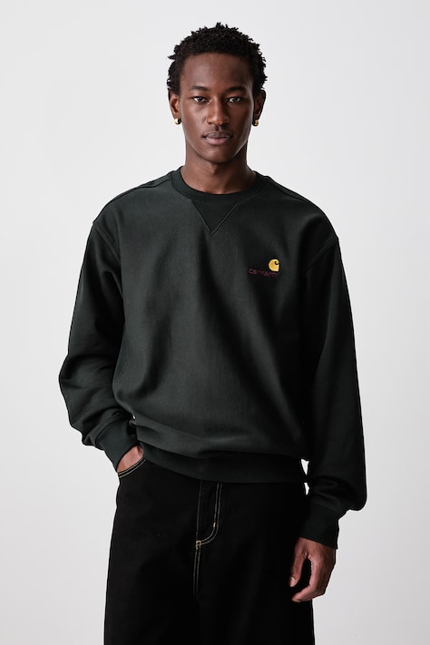 Carhartt WIP American Script hanorac cu bumbac pentru bărbați verde I025475.3T6XX