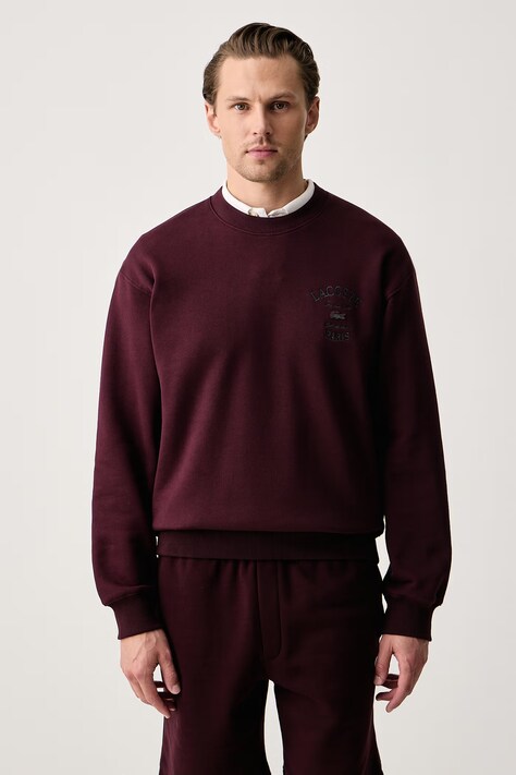 Lacoste Bluza męska bawełniana bordowa SH9785
