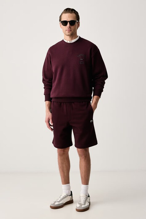 Lacoste Bluza męska bawełniana bordowa SH9785