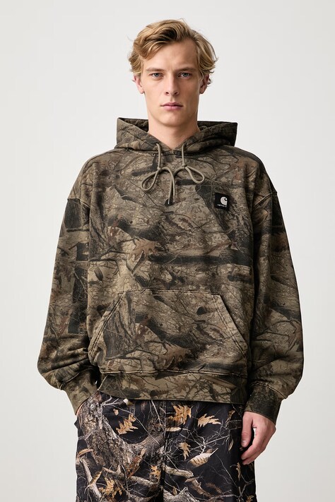 Carhartt WIP Hooded Feather Tree Sweat bluza z kapturem bawełniana męska multicolor I037164
