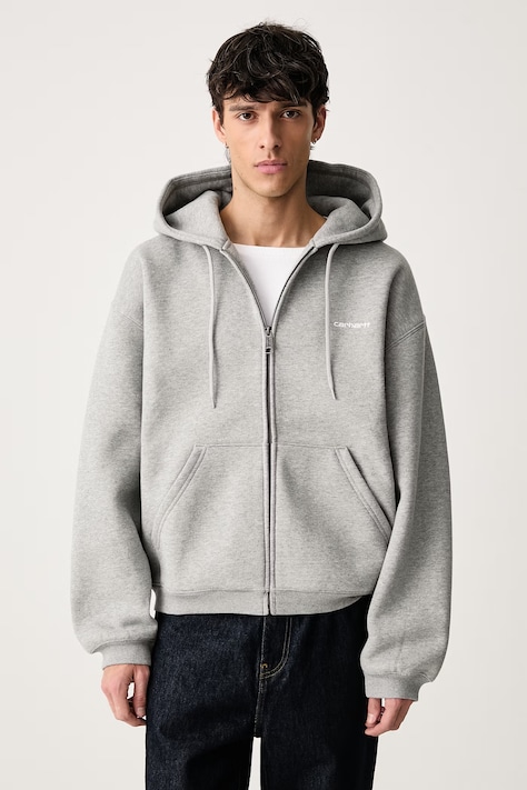Carhartt WIP Hooded Ebbert Jacket bluza z bawełną męska szara I037114