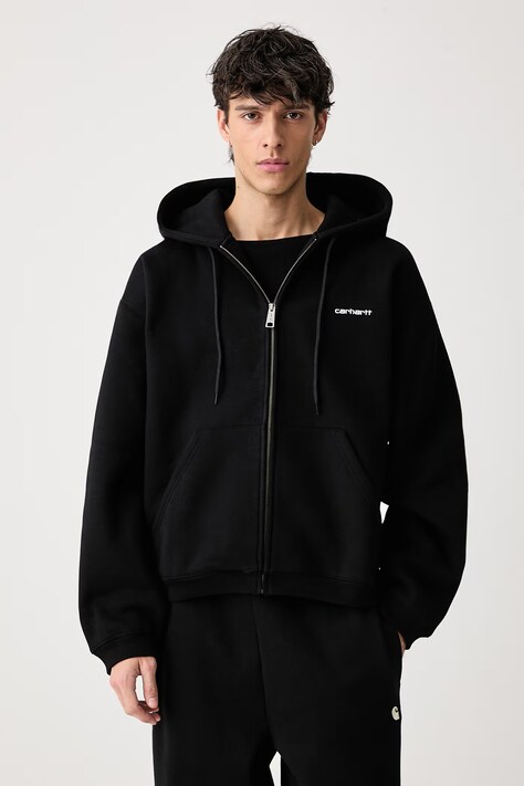 Carhartt WIP Hooded Ebbert Jacket bluza z bawełną męska czarna I037114