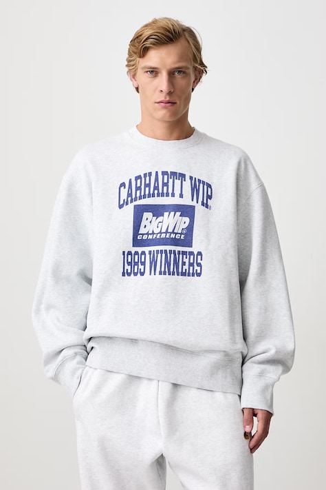 Carhartt WIP 1989 Winners Sweat felpa in cotone da uomo grigia I037278