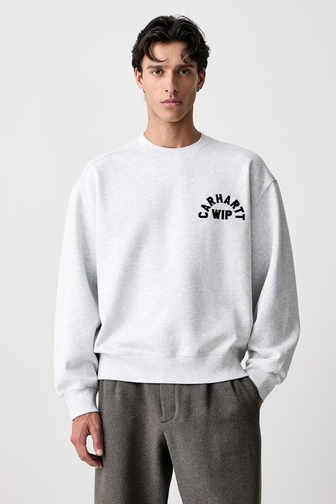 Carhartt WIP Arch Script Sweat bluza z bawełną męska szara I037266