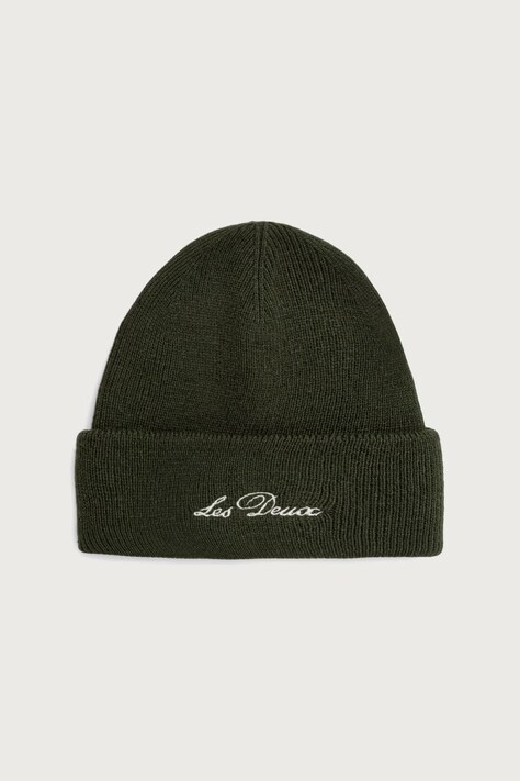 Les Deux Czapka beanie męska wełniana zielona 1002378