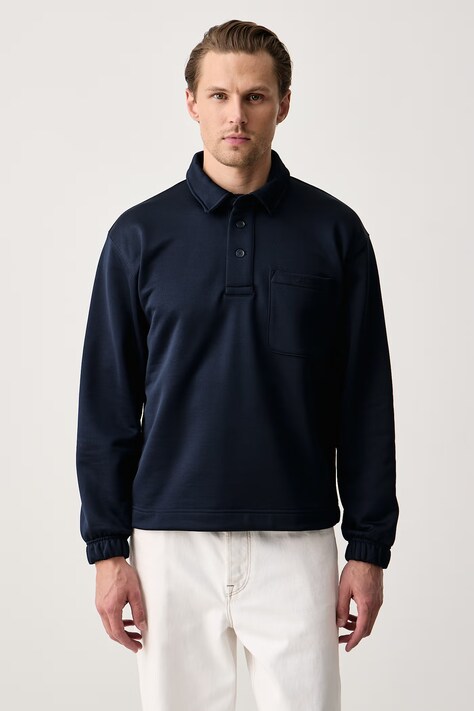 Lacoste Bluza męska z bawełną granatowa SH9464