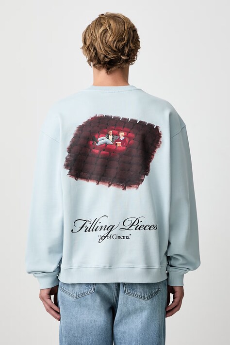 Filling Pieces Bluza bawełniana męska niebieska 422630501388