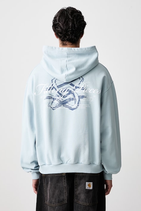 Filling Pieces Суичър с качулка от памук мъжки син 422632501387