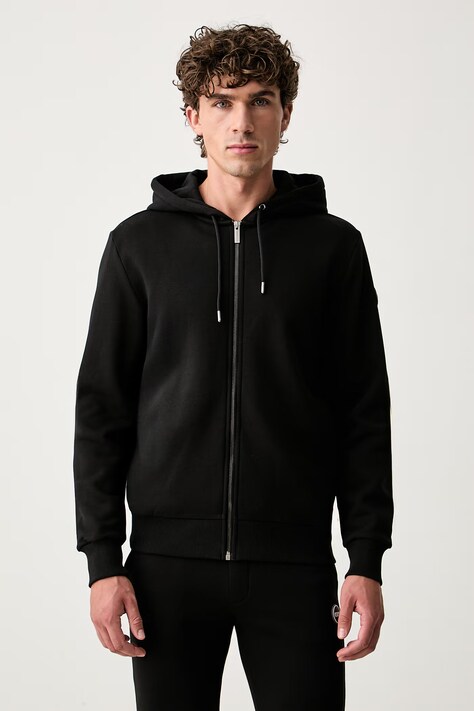 Colmar bluza rozpinana z kapturem męska z bawełną czarna 62000049R.1WX