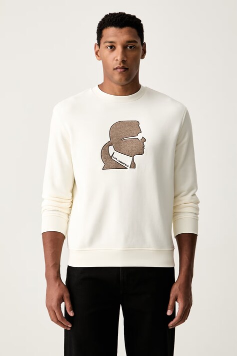 Karl Lagerfeld bluza z kapturem męska z bawełną beżowa 564910.705009