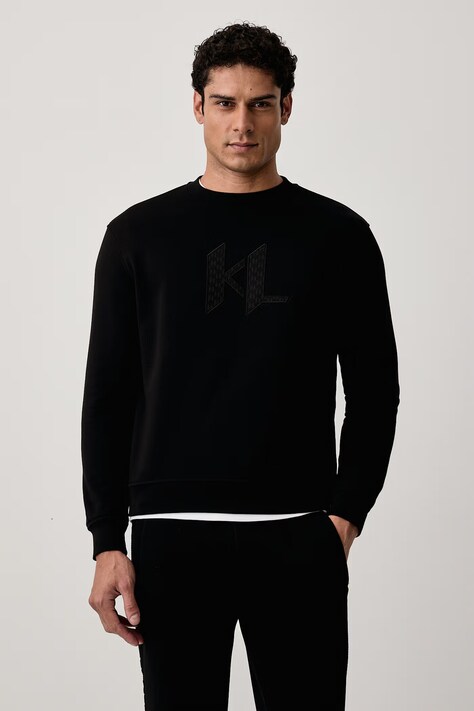 Karl Lagerfeld Суичър мъжки с памук черен 564910.705013