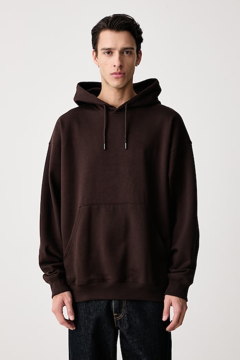 adidas Originals Bluza z kapturem męska z bawełną Trefoil Essentials brązowa LL1058