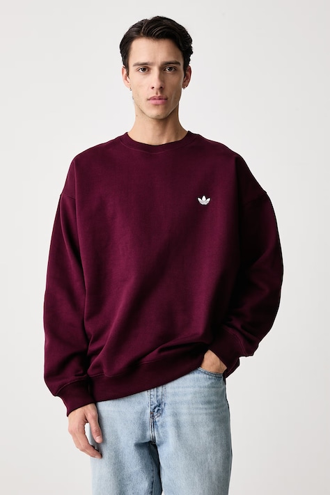 adidas Originals Bluza męska z bawełną Trefoil Essentials bordowa LL1046