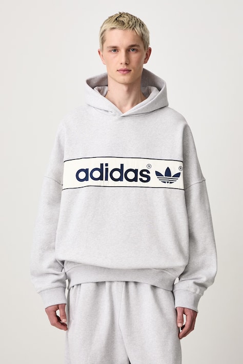 adidas Originals Adisignature NY bluza z kapturem męska z bawełną szara LD9300