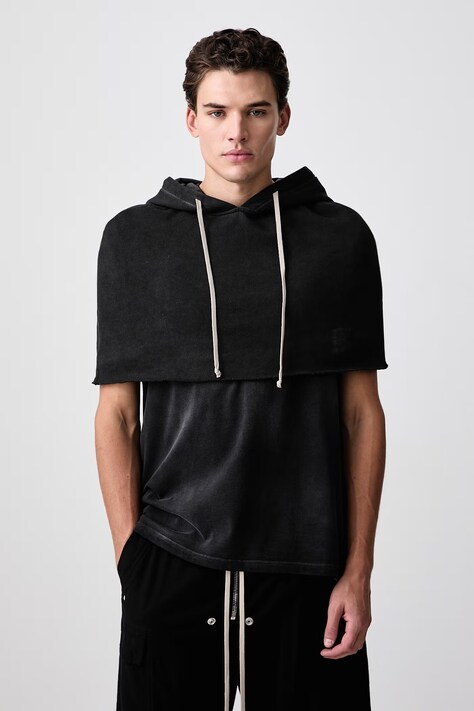 Rick Owens DRKSHDW Glugă din bumbac pentru bărbați neagră DU02F6475 FD