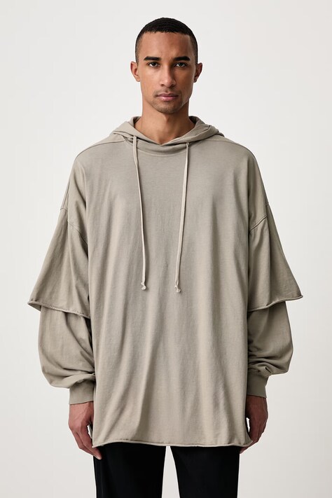 Rick Owens DRKSHDW Tommy Hustler кофта з капюшоном бавовняна чоловіча бежева DU02F6271 RN