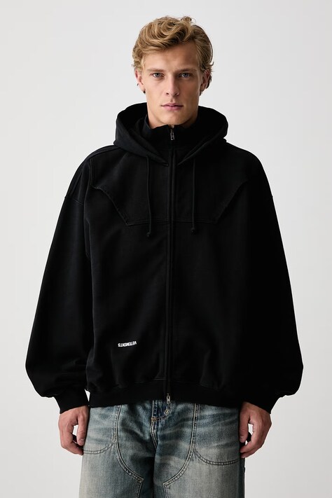 Vetements Upside-down bluza z kapturem męska z bawełną czarna MH27ZU158B