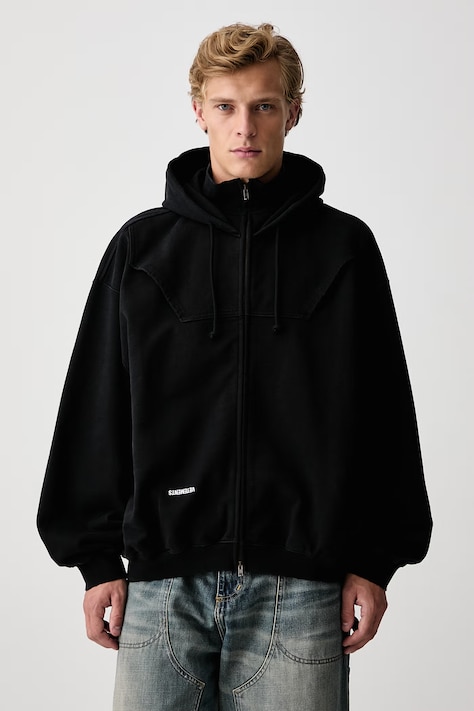 Vetements Upside-down bluza z kapturem męska z bawełną czarna MH27ZU158B