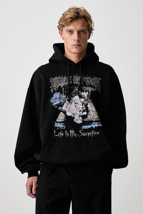 Vetements Cof Sacrifice bluza z kapturem bawełniana męska czarna MH27HD205B