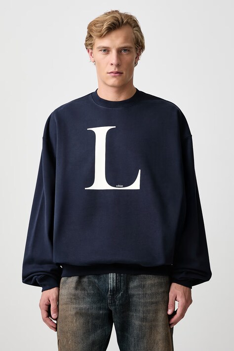 Vetements L-esbian bluza męska z bawełną granatowa MH27CN181N