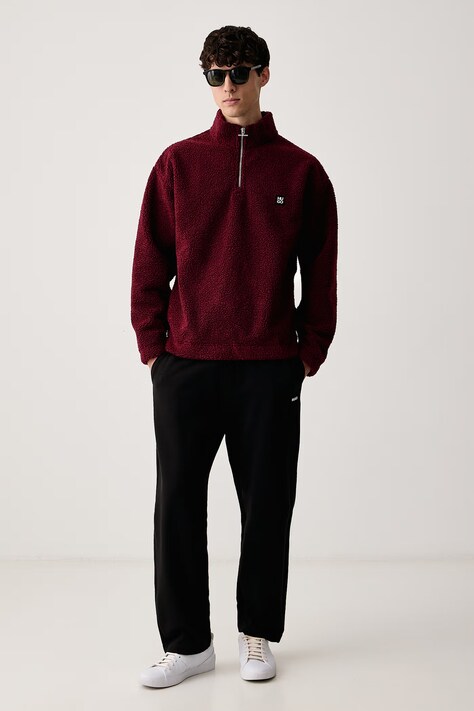 HUGO кофта чоловіча флісова Derylong — AW26-BLMZB5, бордо — фото 2