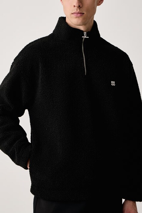 HUGO кофта чоловіча флісова Derylong — AW26-BLMZB5, чорний — фото 4