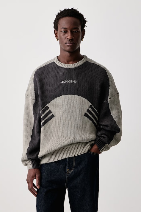 adidas Originals Cutline Chunky Knit sweter bawełniany męski zielony KQ9490